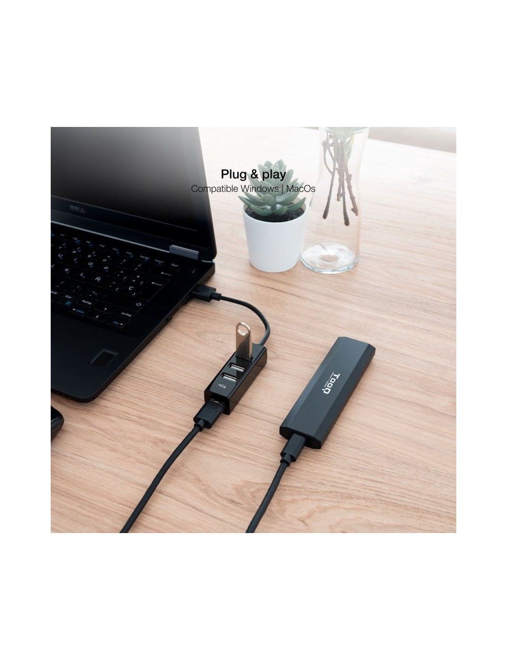 Hub USB 2.0 Nanocable 10.16.4404/ 4xUSB