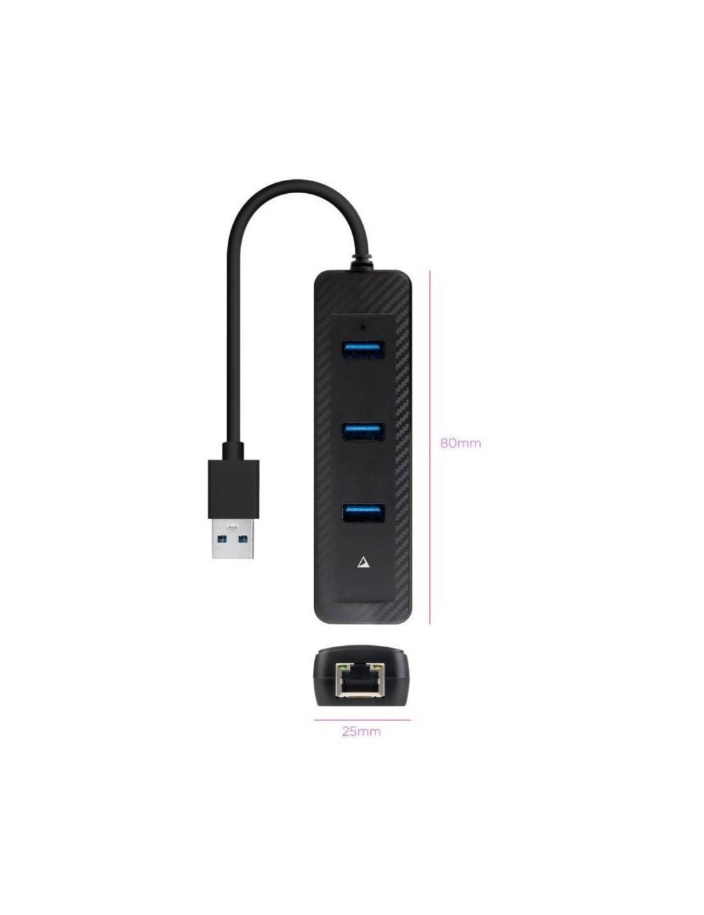 Hub USB 3.0 Nanocable 10.16.4604/ 3xUSB/ 1xRJ45/ Negro