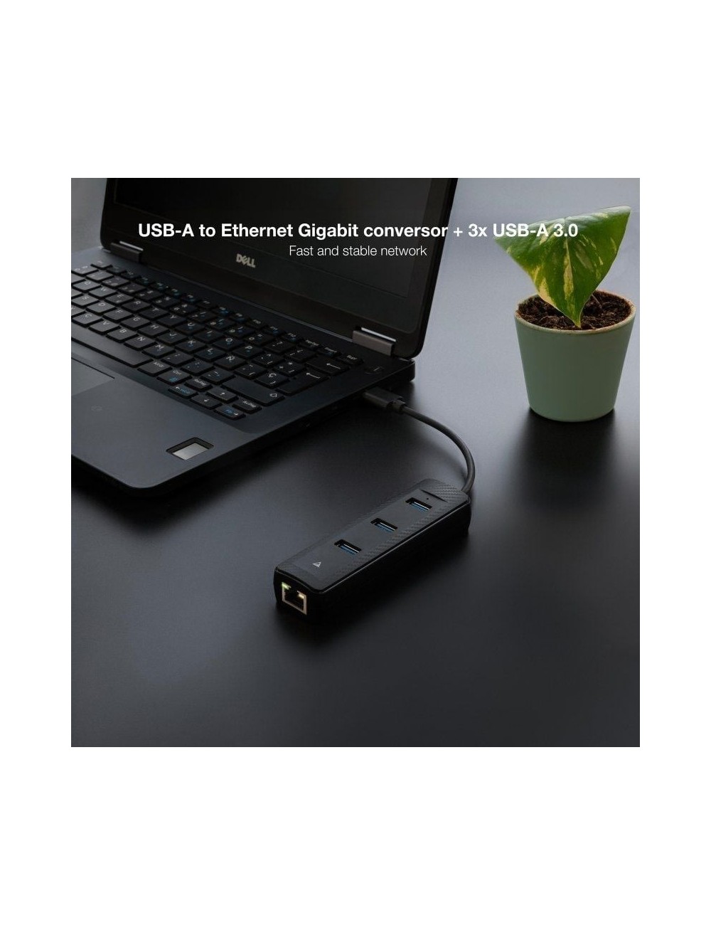 Hub USB 3.0 Nanocable 10.16.4604/ 3xUSB/ 1xRJ45/ Negro