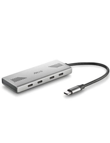 Hub USB Tipo-C NGS Wonder4-C/ 4xUSB Tipo-C/ Gris