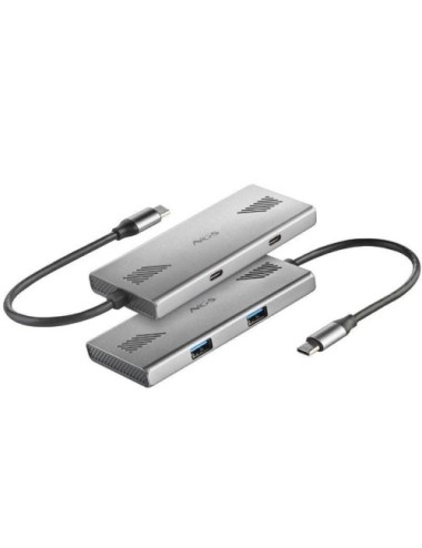 Hub USB Tipo-C NGS WonderDuo-C / 2xUSB/ 2xUSB Tipo-C/ Gris