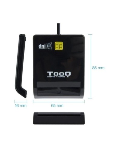 Lector de DNI TooQ TQR-210B/ USB 2.0/ Negro