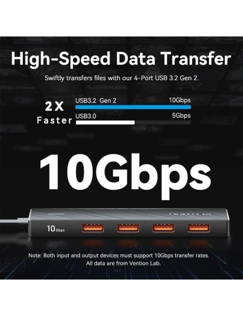 Hub USB 3.2 Vention CHJBB/ 4xUSB/ 1xUSB Tipo-C