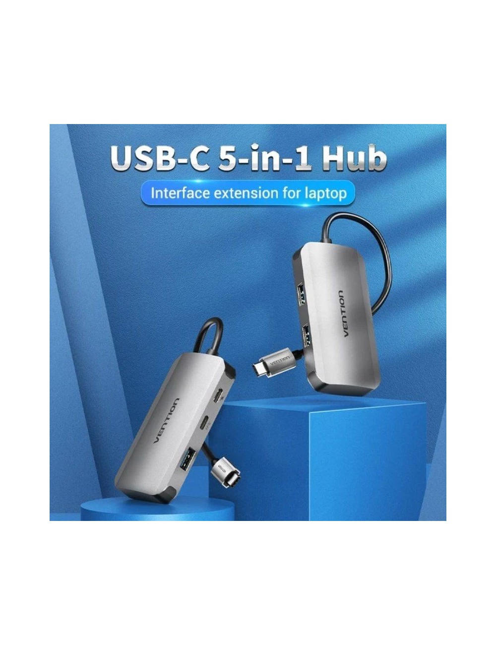 Hub USB Tipo-C Vention TNDHB/ 3xUSB/ 1xUSB Tipo-C/ 1xUSB Tipo-C PD