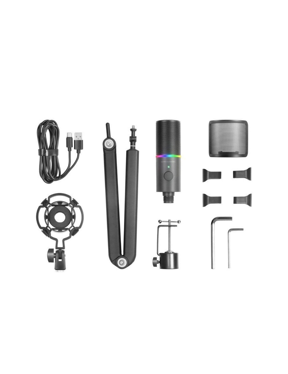 Micrófono Mars Gaming MMIC-XT/ USB 2.0/ Negro