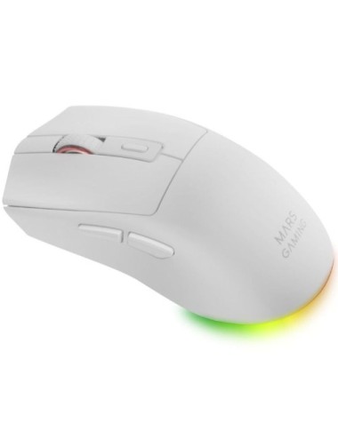 Ratón Gaming Inalámbrico Mars Gaming MM-T3/ Batería recargable/ Hasta 14400 DPI/ Blanco
