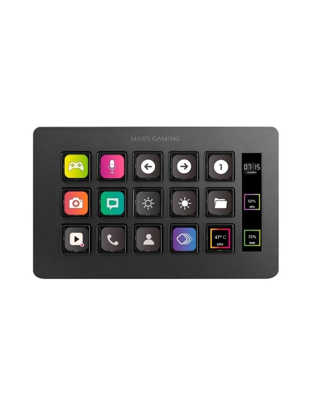 Stream Deck Slim Mars Gaming MSD-ONE/ 15 Teclas LCD/ Negro