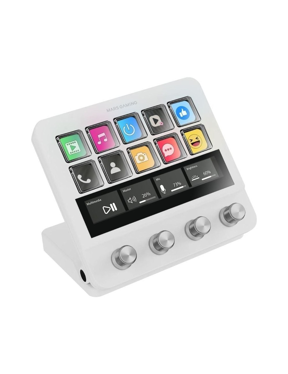 Stream Deck Mars Gaming MSD-PRO/ 10 Teclas LCD + 4 Diales Personalizables/ Blanco