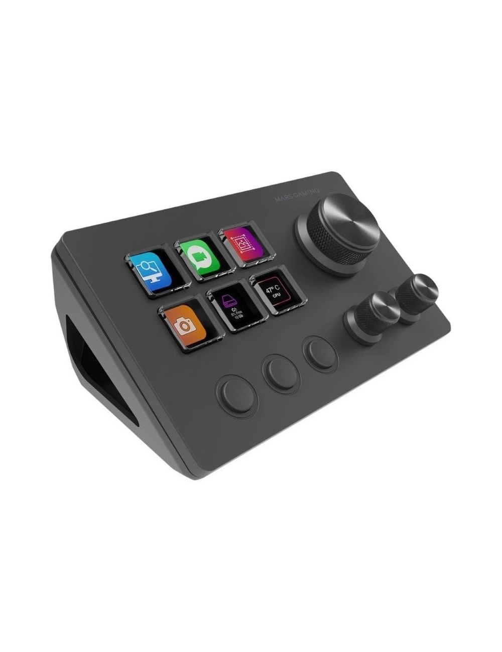 Control Deck Mars Gaming MSD-TWO/ 6 Teclas LCD/ 3 Ruedas/ 3 Botones/ Negro