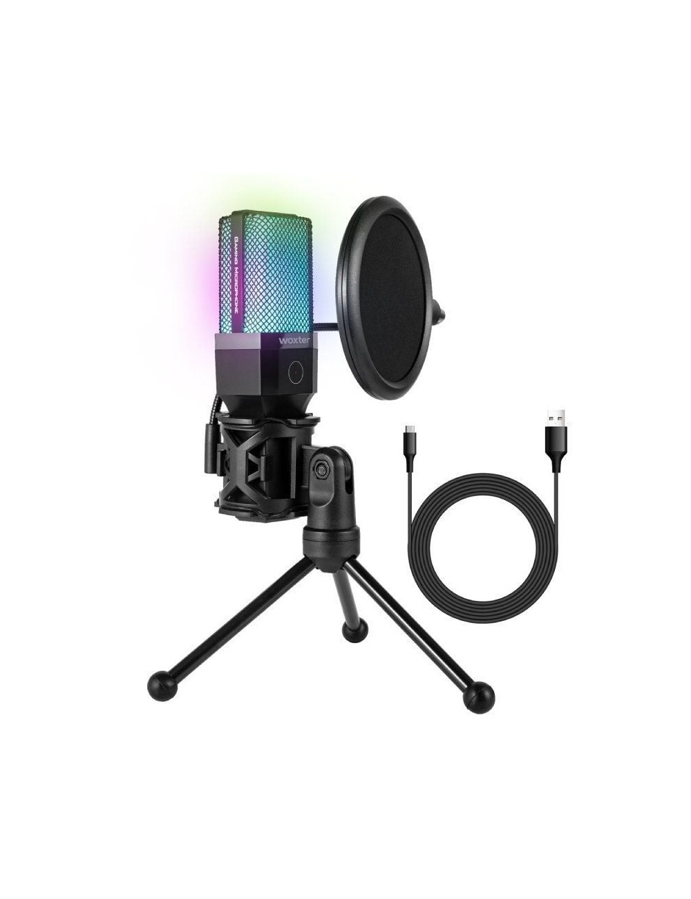 Micrófono Woxter Mic Studio 65 RGB/ USB 2.0