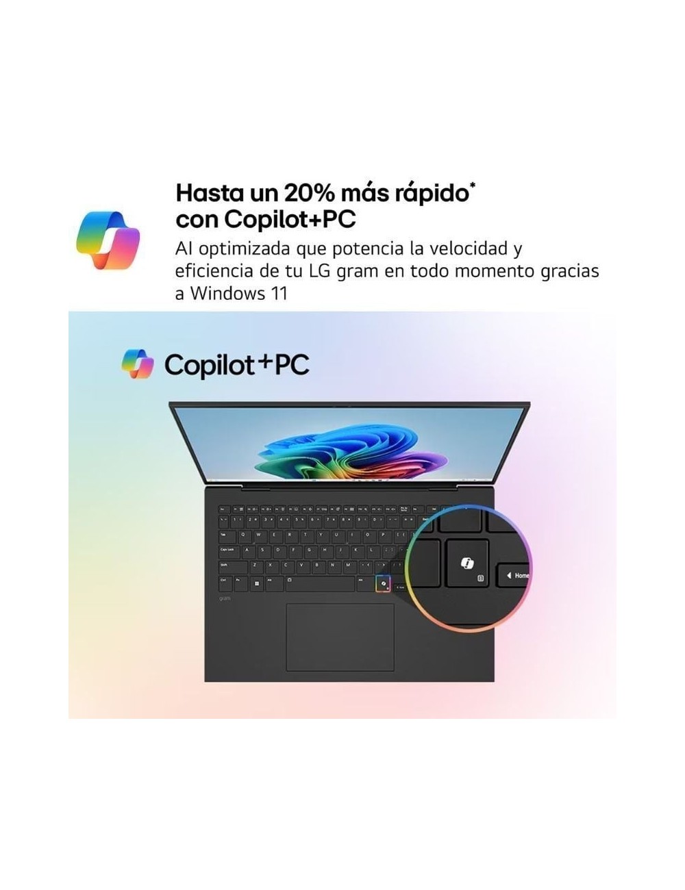 Portátil LG Gram 17Z90TL-G.AU88B Intel Core Ultra 7-258V/ 32GB/ 1TB SSD/ 17'/ Win11