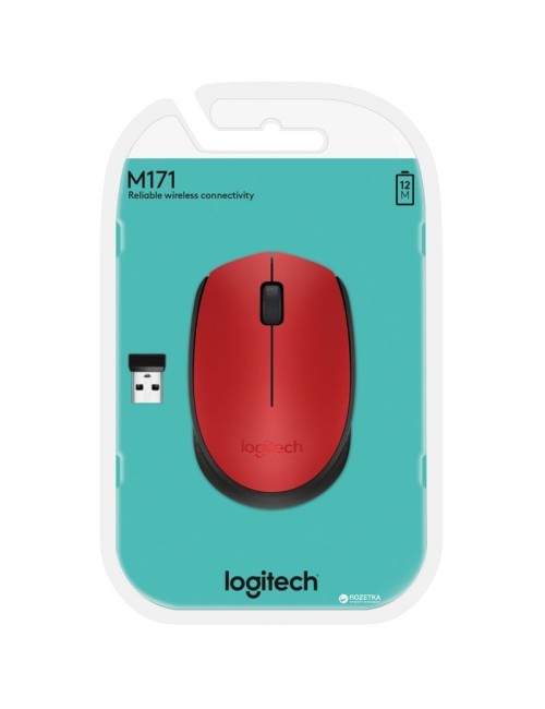 Ratón Inalámbrico Logitech M171/ Hasta 1000 DPI/ Rojo