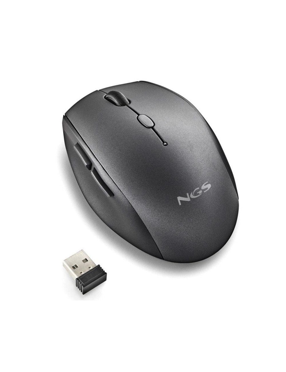 Ratón Inalámbrico NGS Bee Black/ Hasta 1600 DPI