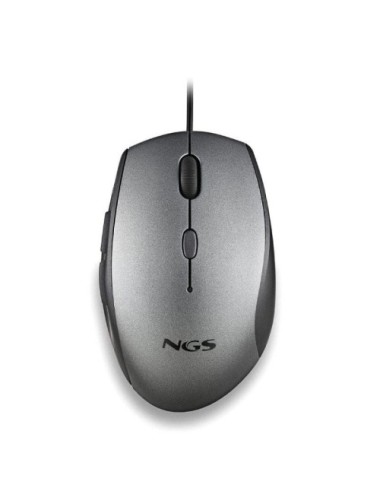 Ratón Ergonómico NGS Moth Gray/ Hasta 1600 DPI/ Gris