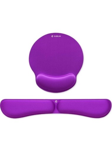 Pack de Reposamuñecas y Alfombrilla Ergonómica Subblim Ergo MemoryFlex/ Púrpura