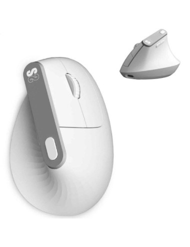 Ratón Vertical Inalámbrico Subblim Nature Vertical Ergo Dual Battery/ Batería Recargable/ Hasta 4000 DPI/ Blanco