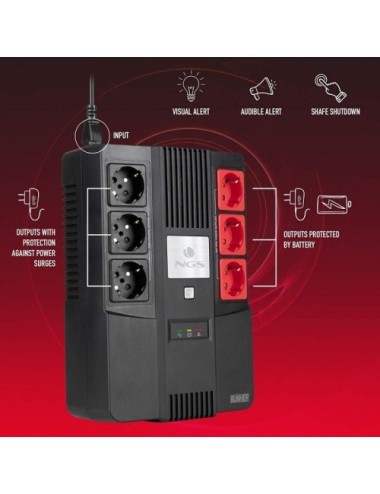 SAI Offline NGS Fortress Bunker/ 600VA-360W/ 6 Salidas/ Formato Bloque