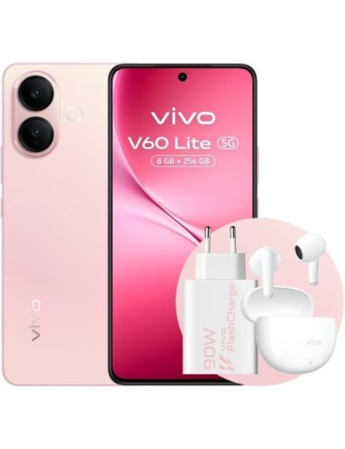 Smartphone Vivo V60 Lite 8GB/ 256GB/ 6.77'/ 5G/ Rosa/ Incluye Cargador 90W y Buds