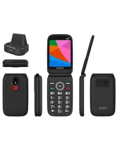 Teléfono Móvil Qubo X-340CB 4G para Personas Mayores/ Negro