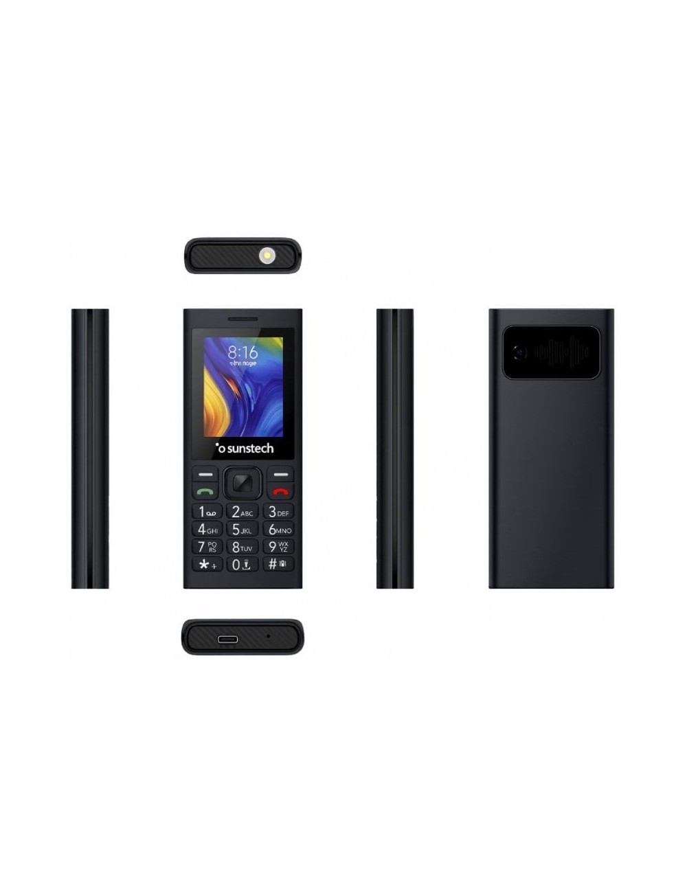 Teléfono Móvil Sunstech CEL5/ Negro