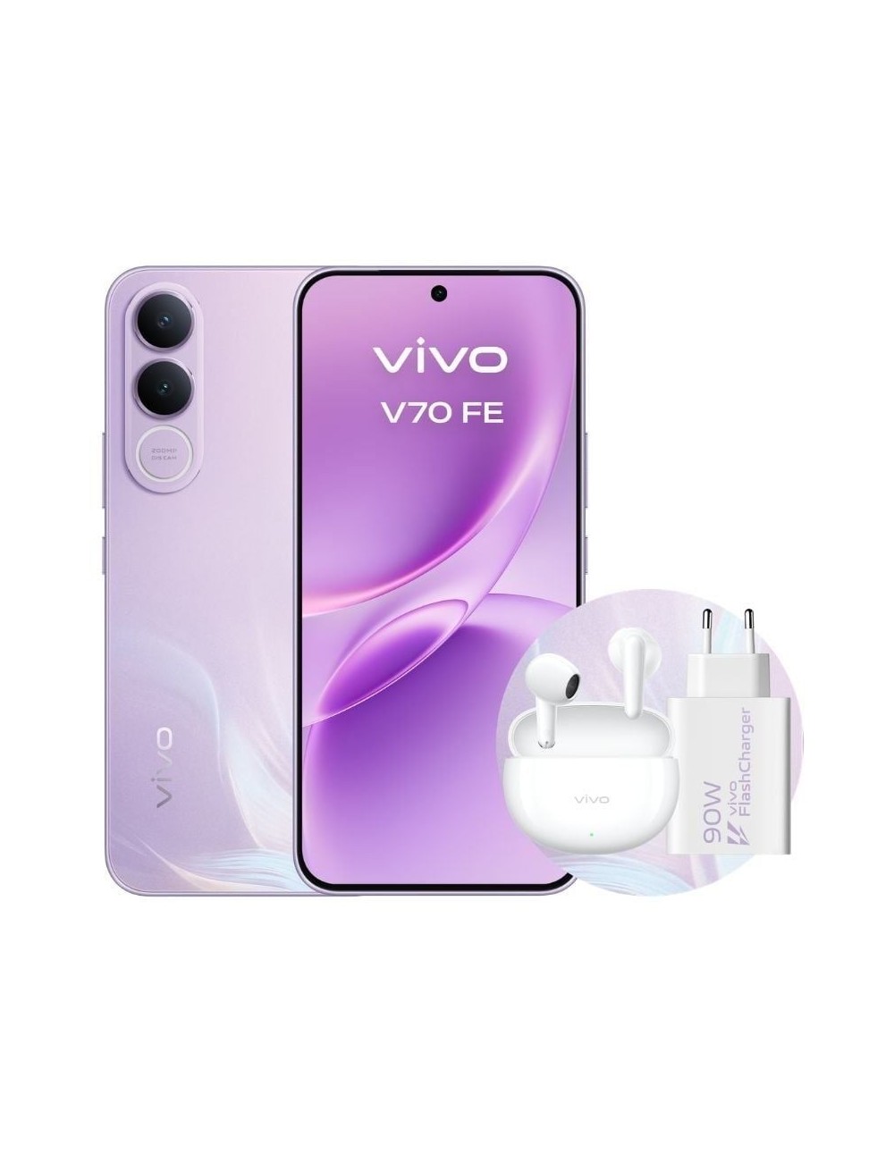 Smartphone Vivo V70 FE 8GB/ 256GB/ 6.83'/ 5G/ Púrpura/ Incluye Cargador + Auriculares