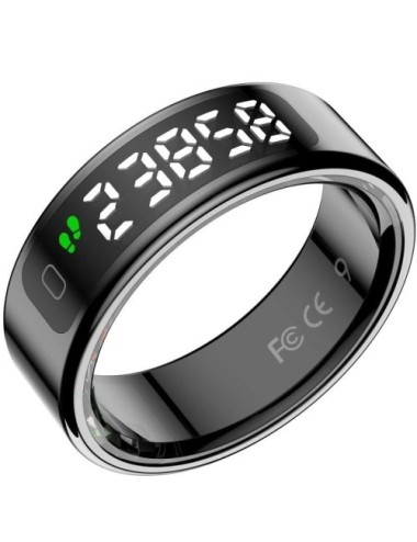 Anillo Inteligente Leotec Kör Mau Smart Ring Talla 10/ Ø20mm/ Notificaciones/ Frecuencia Cardíaca/ Negro