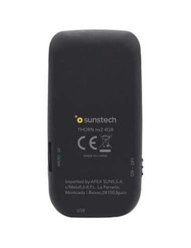 Reproductor MP4 Sunstech Thorn/ 4GB/ Pantalla 1.8'/ Radio FM/ Negro
