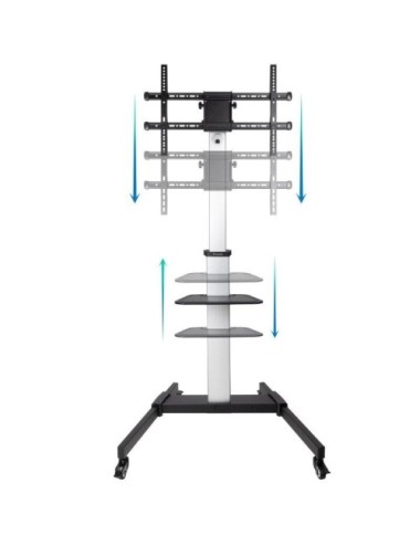 Soporte de Suelo Inclinable/ Ajustable con Ruedas TooQ FS1886M-B para TV de 37-86'/ hasta 50kg