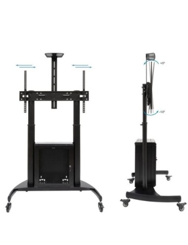 Soporte de Suelo Inclinable con Ruedas TooQ Narnia FS20500M-B para TV de 60-100'/ hasta 100kg