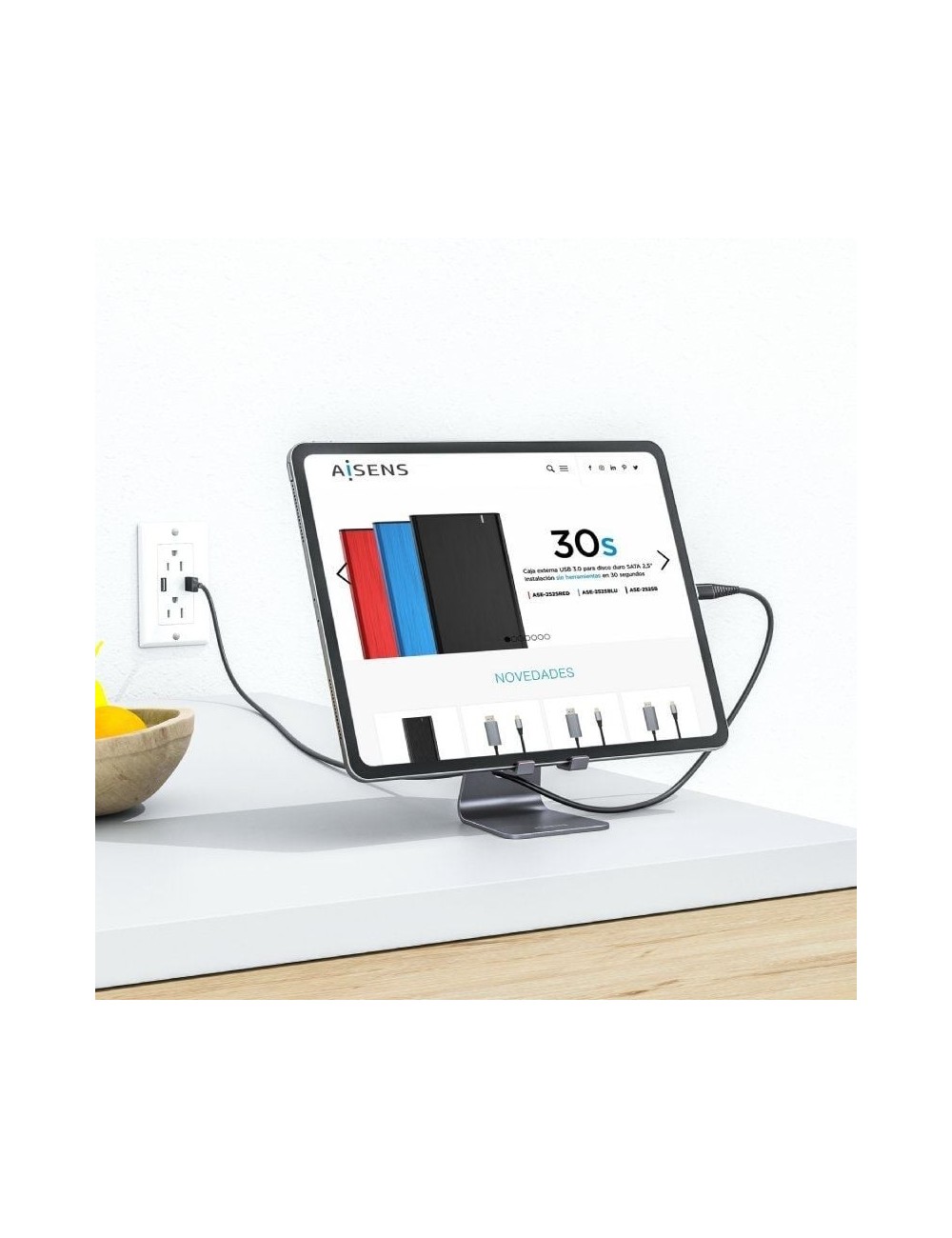 Soporte para Smartphone/Tablet Aisens MS1PM-083/ Gris