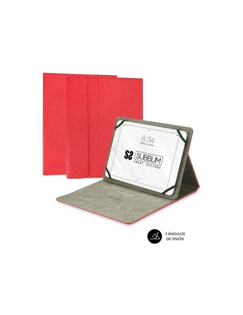 Funda Subblim Clever Stand para Tablets de 9.6'-11'/ Roja