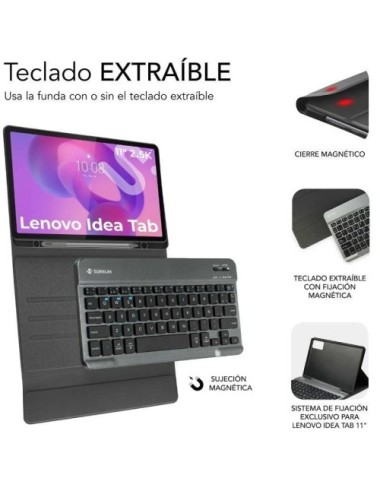 Funda con Teclado Subblim Keytab Pro BT Lenovo Idea Tab 11' 2025/ Negra