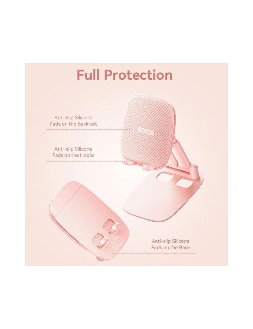 Soporte para Smartphone/Tablet Vention KSGP0/ Rosa