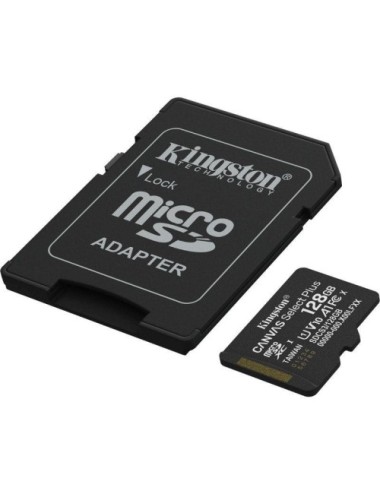 Tarjeta de Memoria Kingston CANVAS Select Plus 128GB microSD XC con Adaptador/ Clase 10/ 150MBs