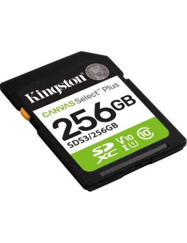 Tarjeta de Memoria Kingston CANVAS Select Plus 256GB SD XC/ Clase 10/ 150MBs
