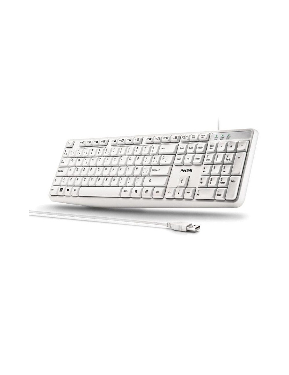 Teclado NGS Heritage HERITAGESPANISH/ Blanco