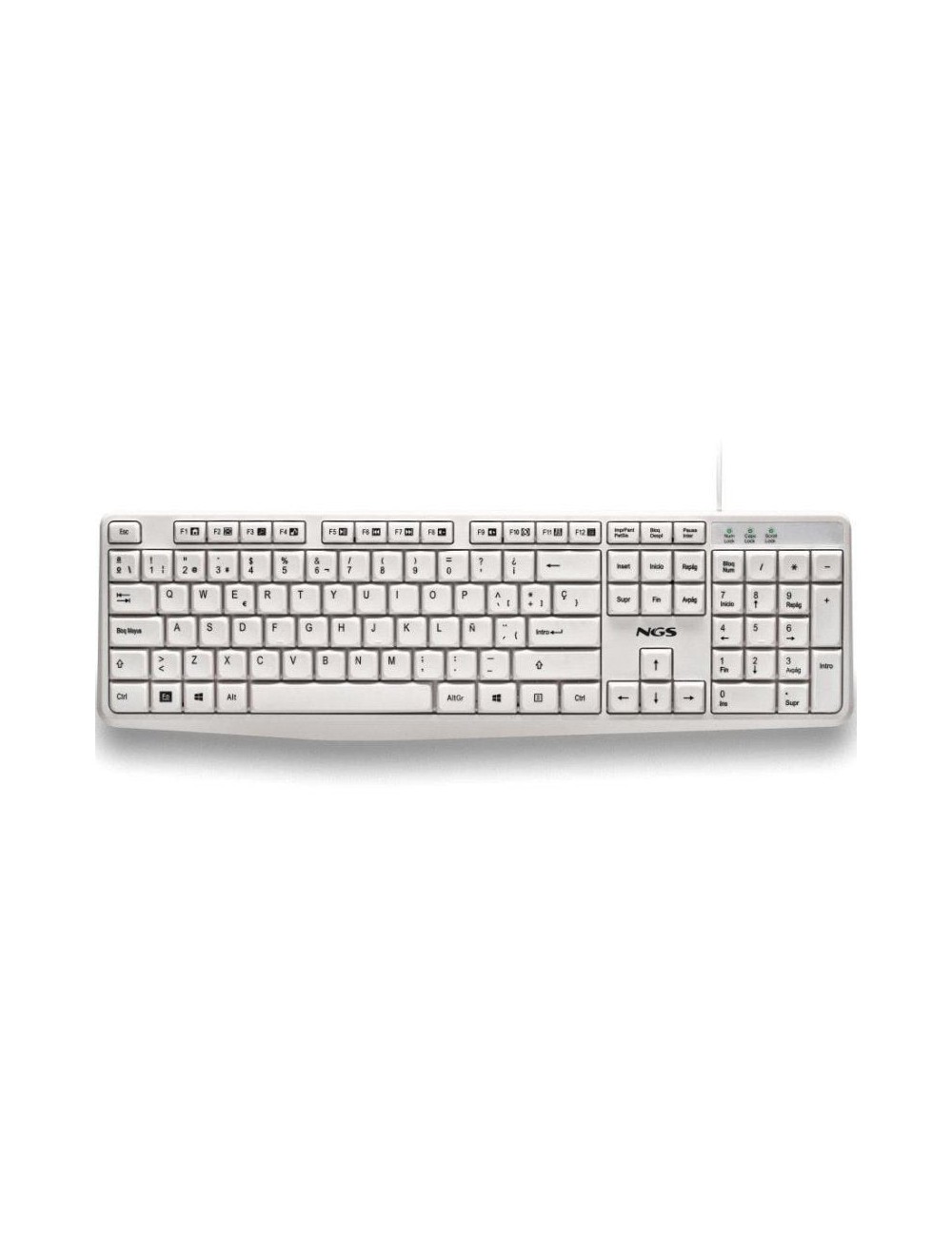 Teclado NGS Heritage HERITAGESPANISH/ Blanco