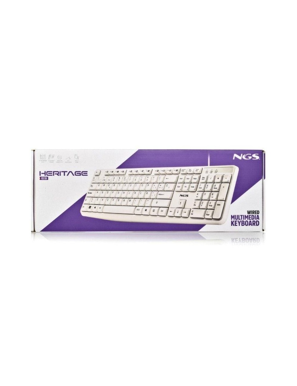 Teclado NGS Heritage HERITAGESPANISH/ Blanco