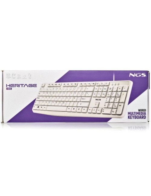 Teclado NGS Heritage HERITAGESPANISH/ Blanco