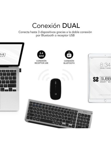 Teclado y Ratón Inalámbrico Subblim Combo Dual Prestige Extendido