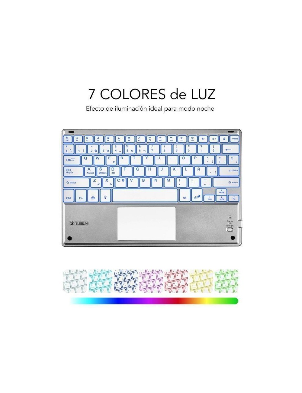 Teclado Compacto Inalámbrico Subblim SMBT50/ Plata