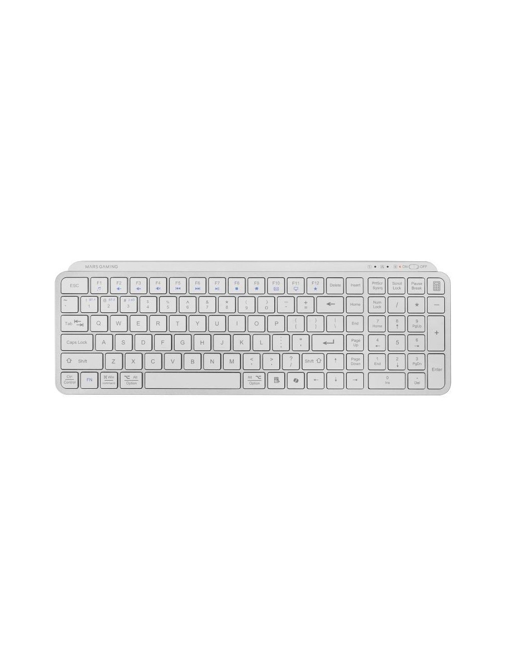 Teclado Compacto Inalámbrico Mars Gaming MK-SILENKEYS/ Blanco
