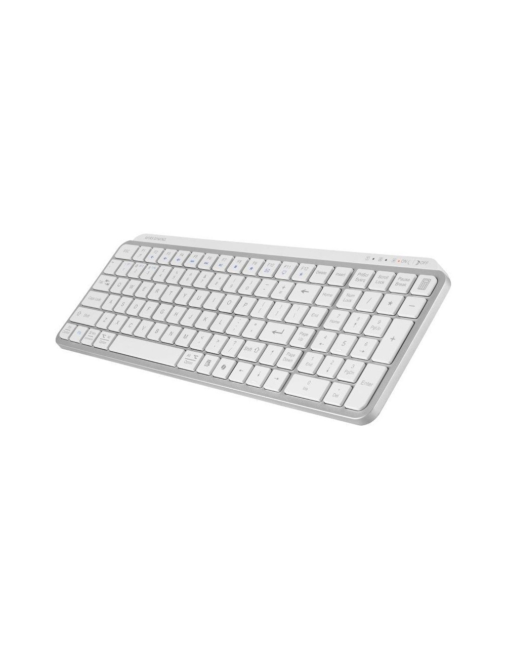 Teclado Compacto Inalámbrico Mars Gaming MK-SILENKEYS/ Blanco