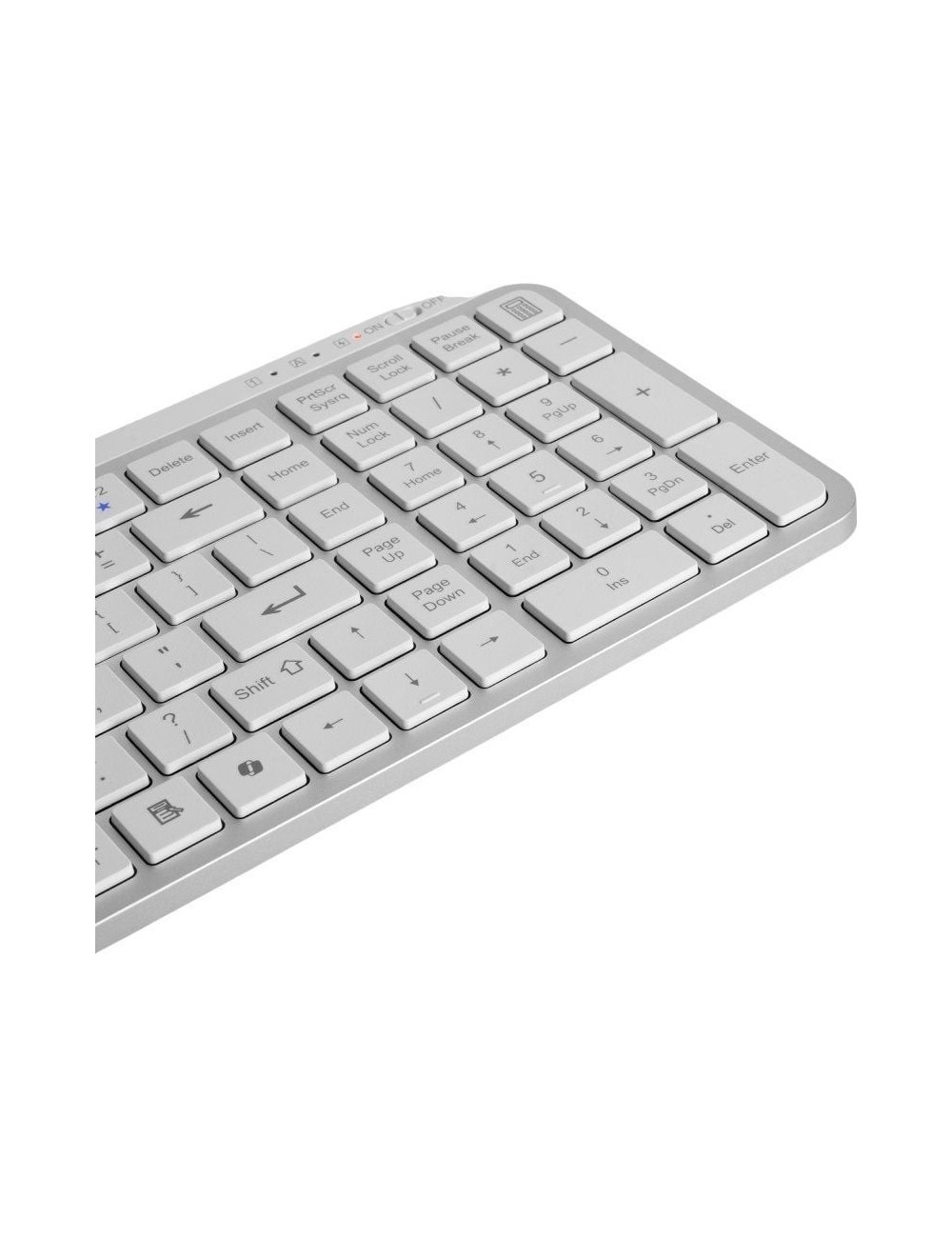 Teclado Compacto Inalámbrico Mars Gaming MK-SILENKEYS/ Blanco