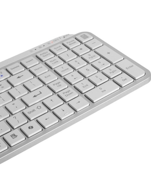 Teclado Compacto Inalámbrico Mars Gaming MK-SILENKEYS/ Blanco