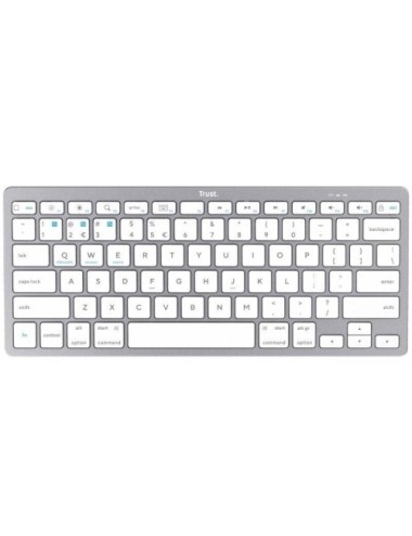 Teclado Compacto Inalámbrico Trust 24654/ Plata