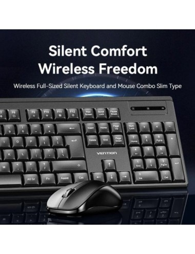 Teclado y Ratón Inalámbricos Vention Combo KTZB0-EN/ Inglés