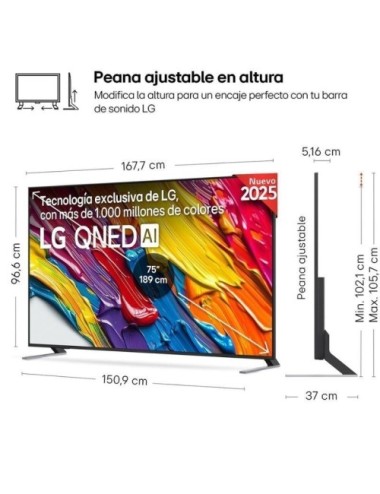 Televisor LG QNED 75QNED84A6C 75'/ Ultra HD 4K/ Smart TV/ WiFi