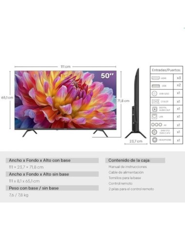 Televisor Metz 50MUF7000Z 50'/ Ultra HD 4K/ Smart TV/ WiFi