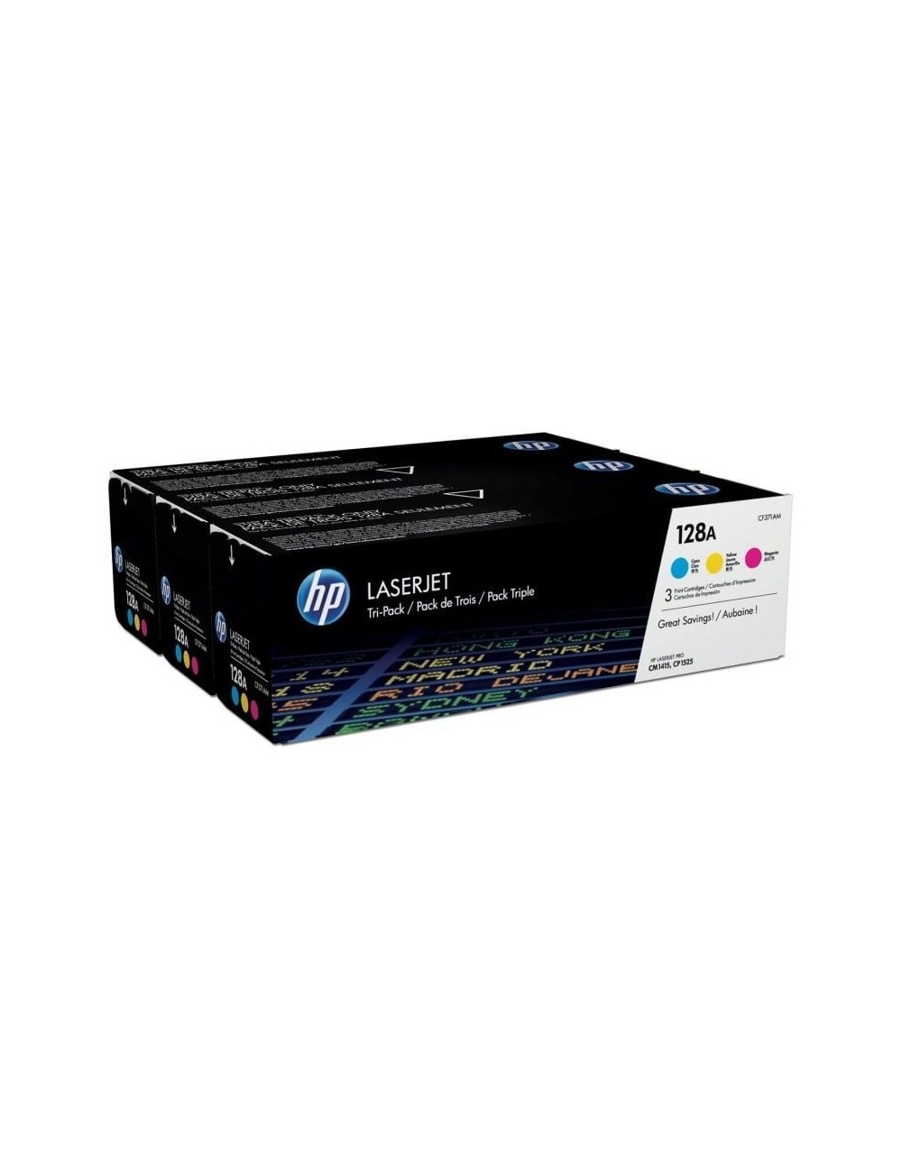 Tóner Original HP nº128A Multipack/ Cian/ Magenta/ Amarillo